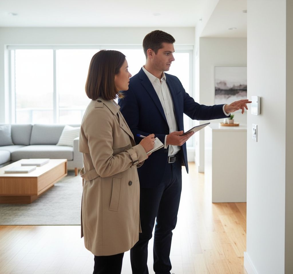 Beratungsgespräch zur Immobilienverwaltung in einer Wohnung